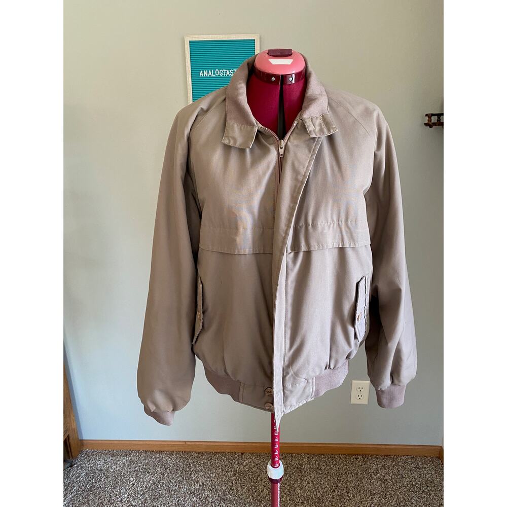 Vintage utility Jacket  short sleeve 1970s mens tan